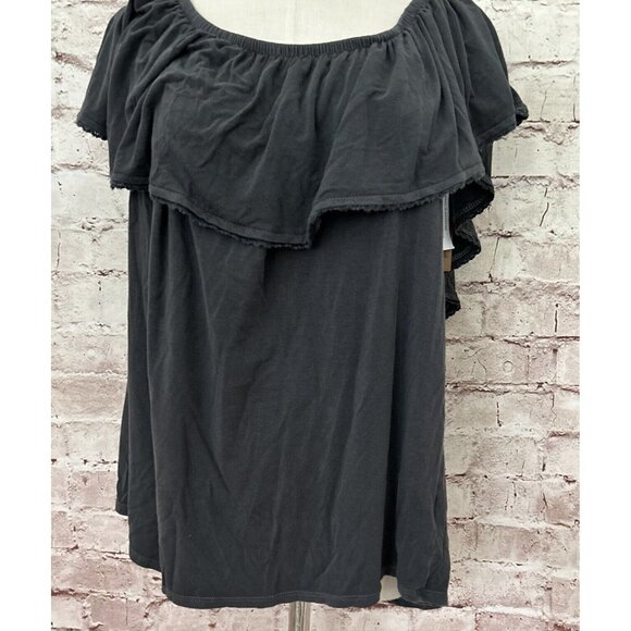 American Eagle Soft & Sexy Dark Gray Off The Shoulder Knit Top Size XL NEW - Picture 1 of 5
